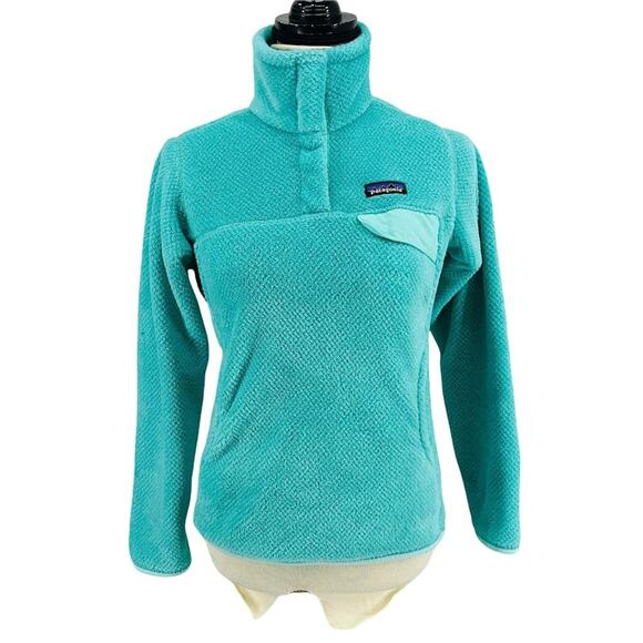 Patagonia Re-Tool Snap-T Fleece Pullover Pale Teal Womens Size Small Cozy Warm - Picture 1 of 10